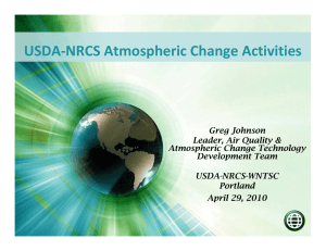 USDA‐NRCS Atmospheric Change Activities