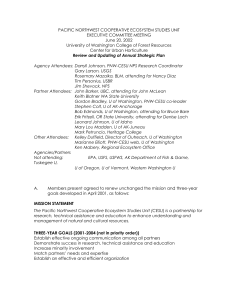 PACIFIC NORTHWEST COOPERATIVE ECOSYSTEM STUDIES UNIT EXECUTIVE COMMITTEE MEETING June 20, 2002