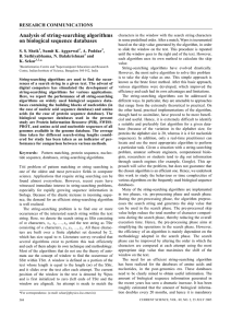 Analysis of string-searching algorithms on biological sequence databases  RESEARCH COMMUNICATIONS