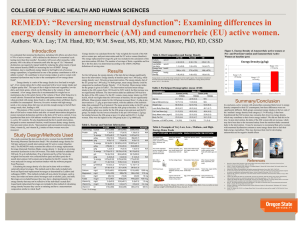 REMEDY: “Reversing menstrual dysfunction”: Examining differences in