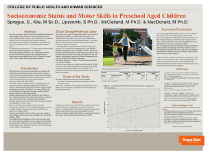 Socioeconomic Status and Motor Skills in Preschool Aged Children Summary/Conclusion