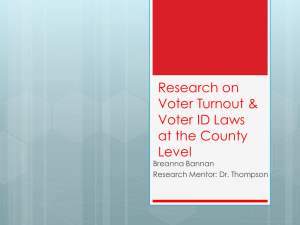 Research on Voter Turnout &amp; Voter ID Laws at the County