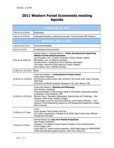 2011 Western Forest Economists meeting Agenda Tuesday, May 10, 2011