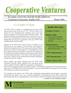 Cooperative Ventures Co -Leader’s Corner Inside this issue