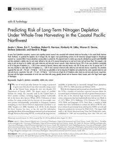 Predicting Risk of Long-Term Nitrogen Depletion Northwest