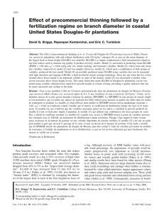 Effect of precommercial thinning followed by a United States Douglas-fir plantations