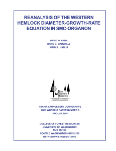 REANALYSIS OF THE WESTERN HEMLOCK DIAMETER-GROWTH-RATE EQUATION IN SMC-ORGANON