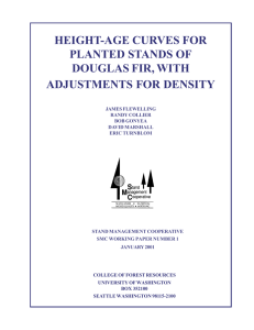 HEIGHT-AGE CURVES FOR PLANTED STANDS OF DOUGLAS FIR, WITH ADJUSTMENTS FOR DENSITY