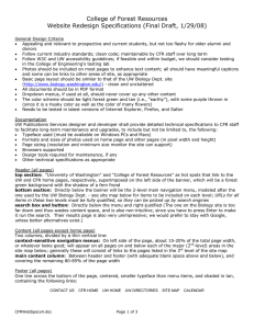 College of Forest Resources Website Redesign Specifications (Final Draft, 1/29/08)