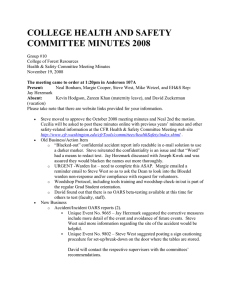 COLLEGE HEALTH AND SAFETY COMMITTEE MINUTES 2008