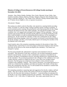 Minutes of College of Forest Resources All­College Faculty meeting of  November 18, 2003. 