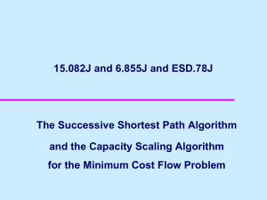 15.082J and 6.855J and ESD.78J The Successive Shortest Path Algorithm