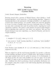 Boosting MIT 15.097 Course Notes Cynthia Rudin