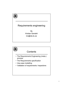 Requirements engineering Contents