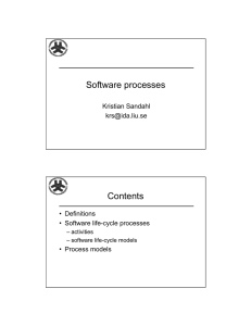 Software processes Contents Kristian Sandahl