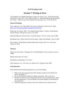 Session 7: Pricing at Zero 15.567 Reading Guide