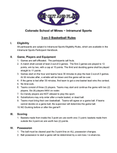 Colorado School of Mines ~ Intramural Sports  3-on-3 Basketball Rules I.