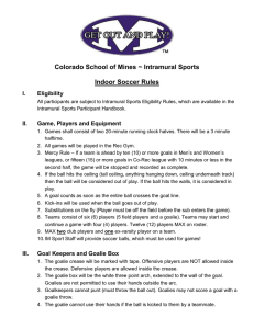 Colorado School of Mines ~ Intramural Sports Indoor Soccer Rules I.