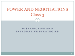 POWER AND NEGOTIATIONS Class 3  DISTRIBUTIVE AND