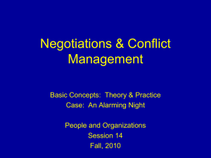 Negotiations &amp; Conflict Management