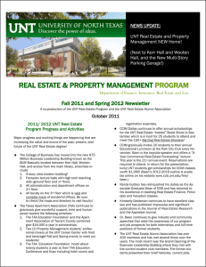 NEWS UPDATE:  UNT Real Estate and Property Management NEW Home!