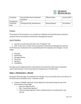 performance successfactors procedure evaluation effective annual date january
