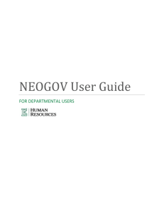 NEOGOV	User	Guide FOR DEPARTMENTAL USERS    