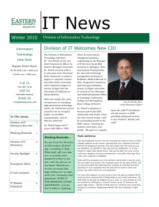 IT News Division of IT Welcomes New CIO Information