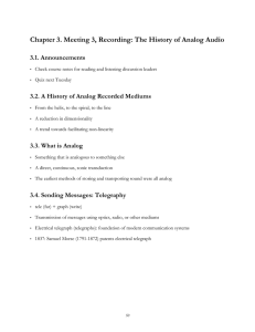 Chapter 3. Meeting 3, Recording: The History of Analog Audio