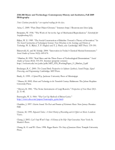 21M.380 Music and Technology: Contemporary History and Aesthetics, Fall 2009 Bibliography Sozialforschung