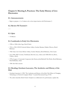 Chapter 8. Meeting 8, Practices: The Early History of Live Electronics