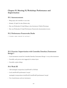 Chapter 19. Meeting 19, Workshop: Performance and Improvisation 19.1. Announcements