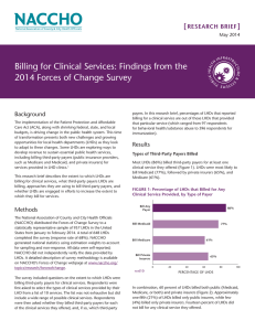 Billing for Clinical Services: Findings from the [ ]