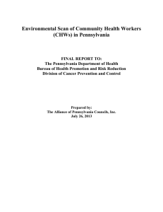 Environmental Scan of Community Health Workers (CHWs) in Pennsylvania