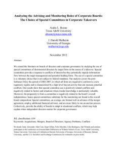 Analyzing the Advising and Monitoring Roles of Corporate Boards: