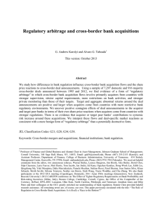 Regulatory arbitrage and cross-border bank acquisitions