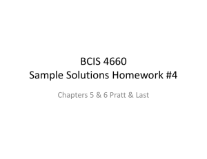 BCIS 4660 Sample Solutions Homework #4 Chapters 5 &amp; 6 Pratt &amp; Last