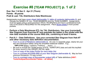 Exercise #8 p. 1 of 2 [TEAM PROJECT]