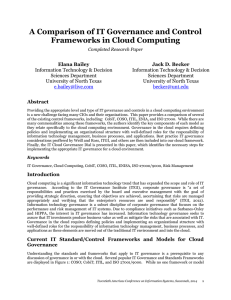 A Comparison of IT Governance and Control Frameworks in Cloud Computing