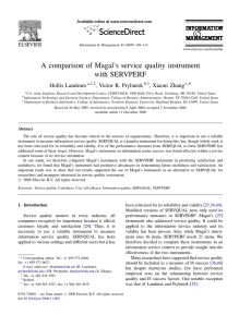 A comparison of Magal’s service quality instrument with SERVPERF Hollis Landrum