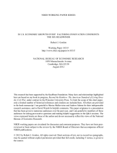NBER WORKING PAPER SERIES THE SIX HEADWINDS
