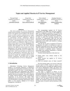 Topics and Applied Theories in IT Service Management