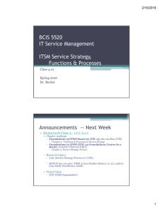 BCIS 5520 IT Service Management ITSM Service Strategy, Functions &amp; Processes