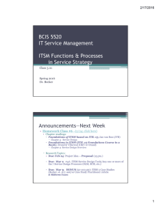 BCIS 5520 IT Service Management ITSM Functions &amp; Processes in Service Strategy