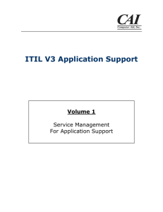 ITIL V3 Application Support Service Management For Application Support