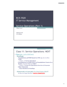 BCIS 5520 IT Service Management Service Operations (Part 1)