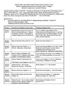 MGMT 4300 - 001 EMPLOYMENT PRACTICES (PINK CLASS)