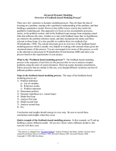 Advanced Dynamic Modeling Overview of Feedback-based Modeling Process
