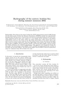 Hydrography of the eastern Arabian Sea during summer monsoon 2002