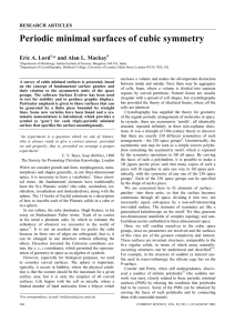 Periodic minimal surfaces of cubic symmetry Eric A. Lord